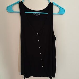 black tank top with white buttons